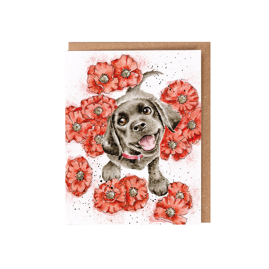 Wrendale Designs card The Wild Collection Puppy POPPY LOVE
