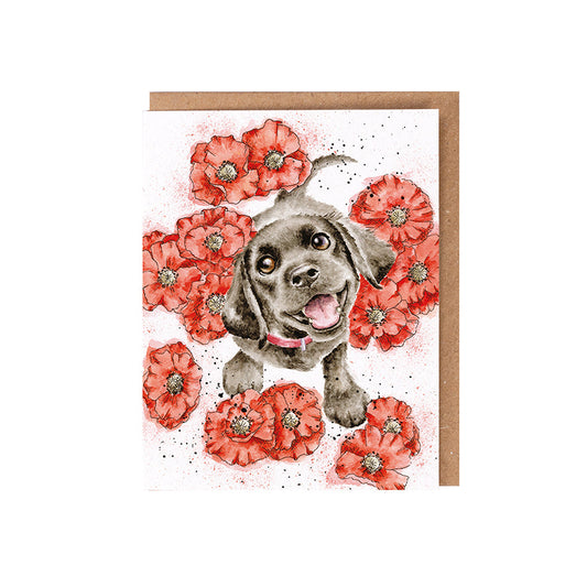 Wrendale Designs card The Wild Collection Puppy POPPY LOVE 