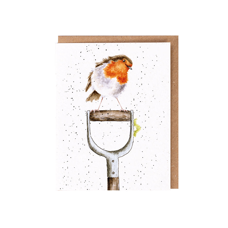 Wrendale Designs card The Wild Collection Robin THE GARDENER'S FRIEND
