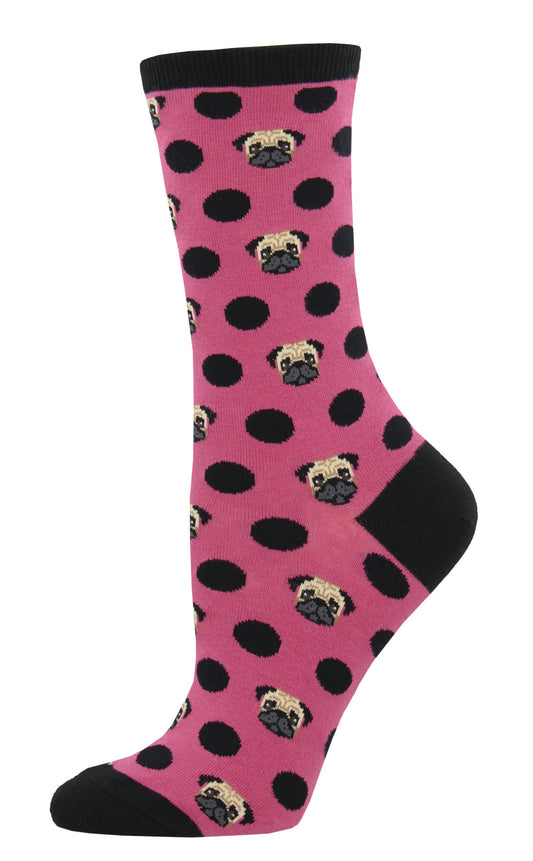 Socksmith Socks Small (women) PUGS polkadots pink