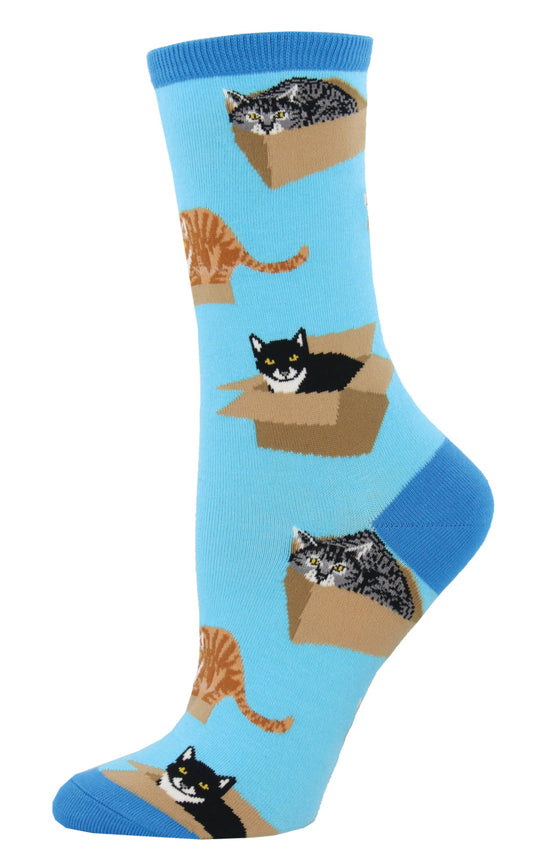 Socksmith Socks Small (women) CATS in BOXES blue