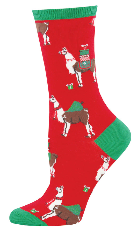 Socksmith Socks Christmas Small (women) LLAMAS red