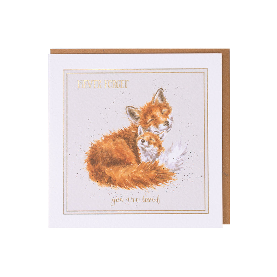 Wrendale Designs card Words of Wisdom Foxes YOU ARE LOVED