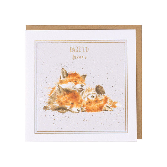 Wrendale Designs card Words of Wisdom Foxes DREAM  