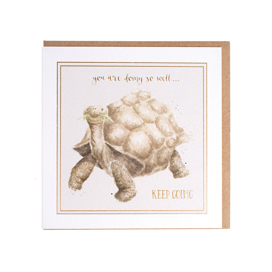 Wrendale Designs card Words of Wisdom Tortoise KEEP GOING