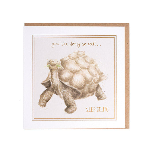 Wrendale Designs card Words of Wisdom Tortoise KEEP GOING 