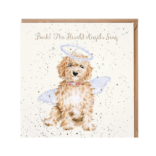 Wrendale Designs Christmas Card single DOG angel costume