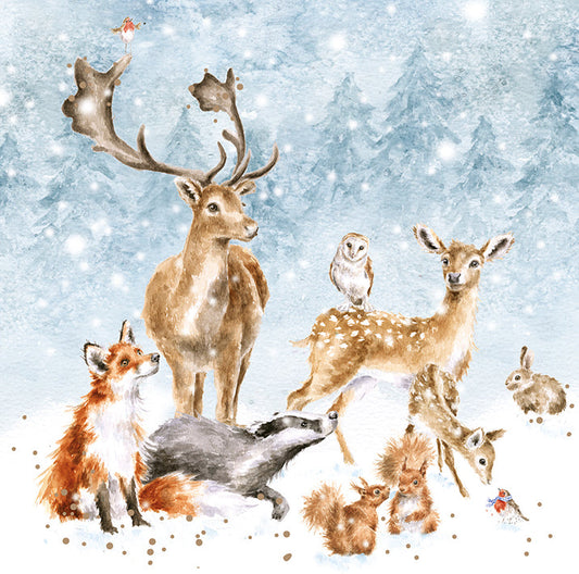 Wrendale Designs Chrsitmas Cards pack 8 WOODLAND ANIMALS
