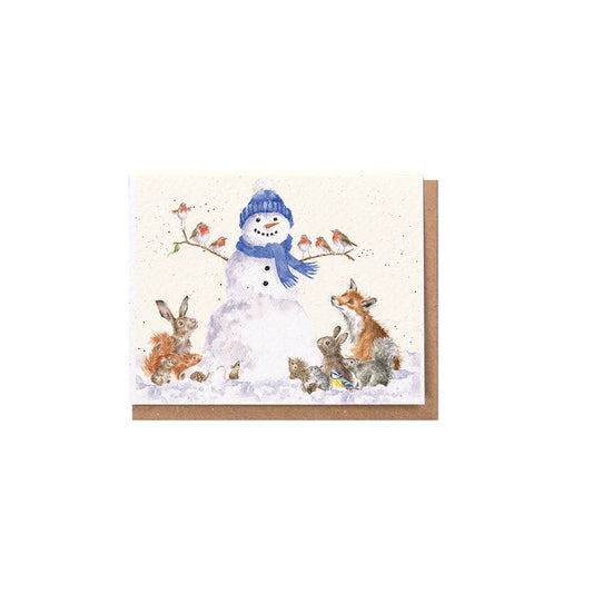 Wrendale Designs Chrsitmas Card Mini SNOWMAN animals