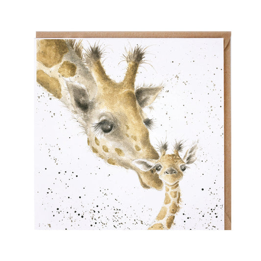 Wrendale Designs card Zoology Collection Giraffes FIRST KISS