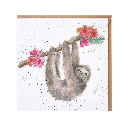 Wrendale Designs card Zoology CollectionSloth HANGING AROUND