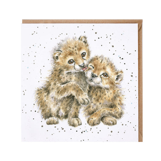 Wrendale Designs card Zoology Collection Cheetahs WILD AT HEART