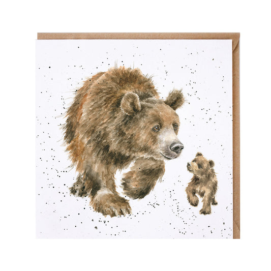 Wrendale Designs card Zoology Collection Bears IN MY FOOTSTEPS