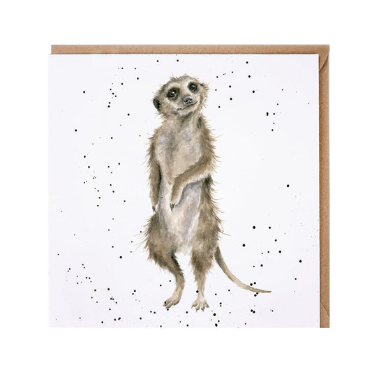 Wrendale Designs card Zoology CollectionMeerkat ON GUARD