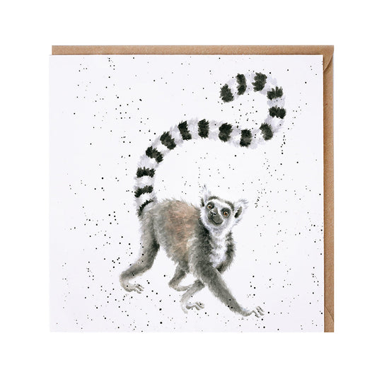 Wrendale Designs card Zoology Collection Lemur TAIL IN THE AIR