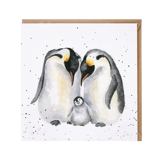 Wrendale Designs card Zoology Collection Emperor Penguins THE EMPEROR’S NEW CHICK