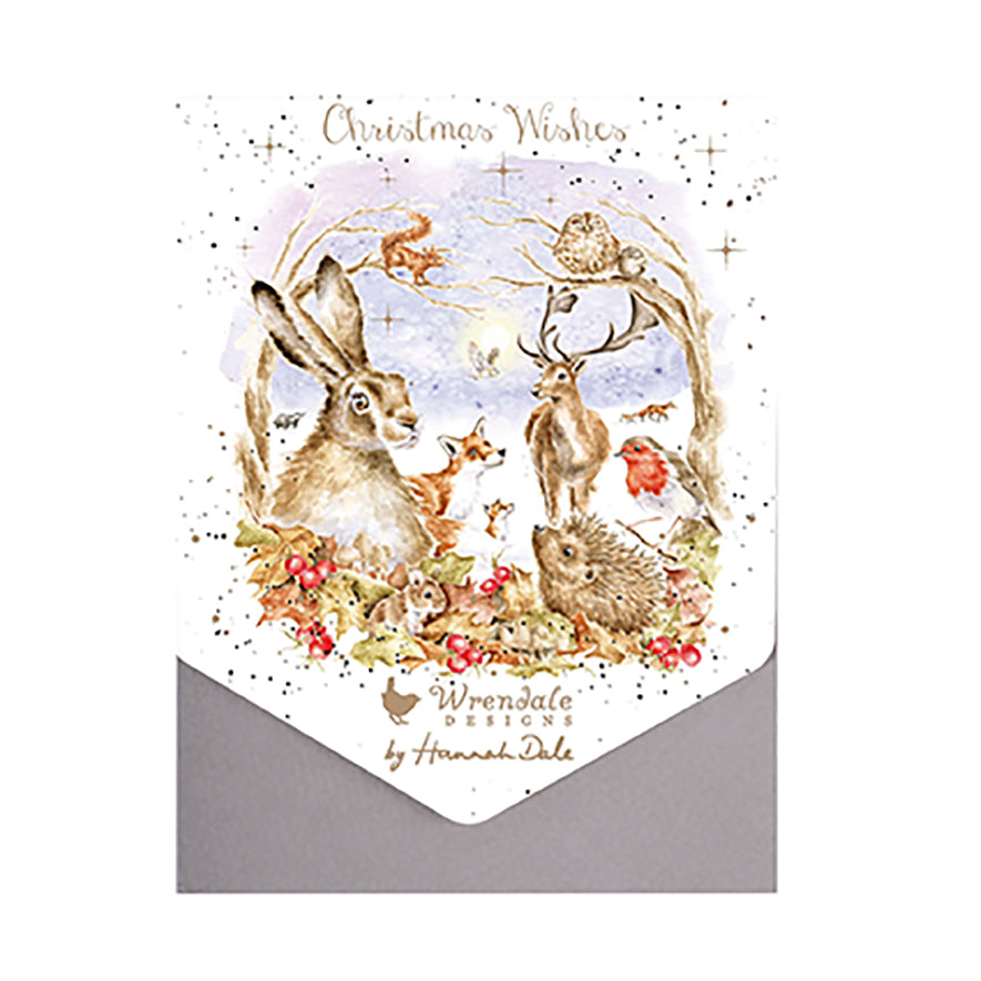 Wrendale Designs Christmas Cards pk-8 WOODLAND ANIMALS autumn foliage