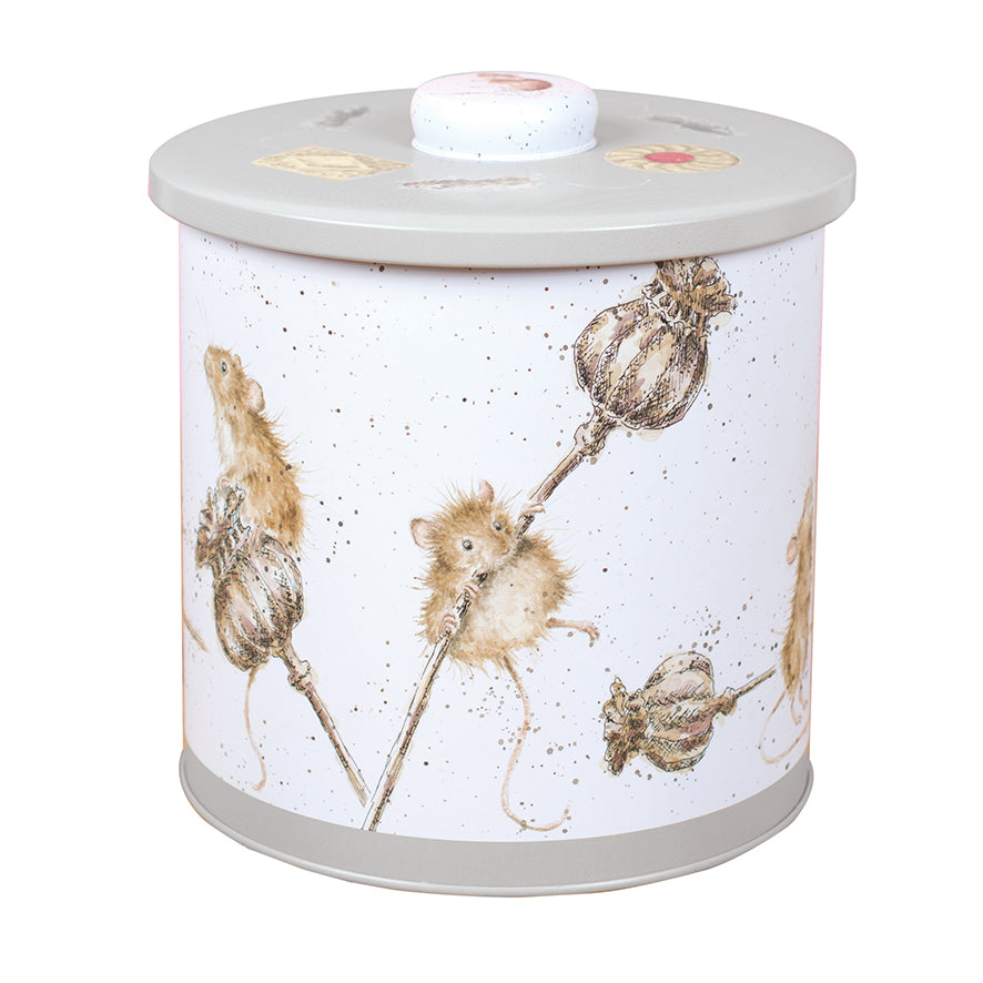 Wrendale Designs Tin Biscuit Barrel MICE grey