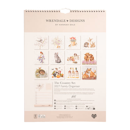 Wrendale Designs 2027 Calendar Organiser COUNTRY SET