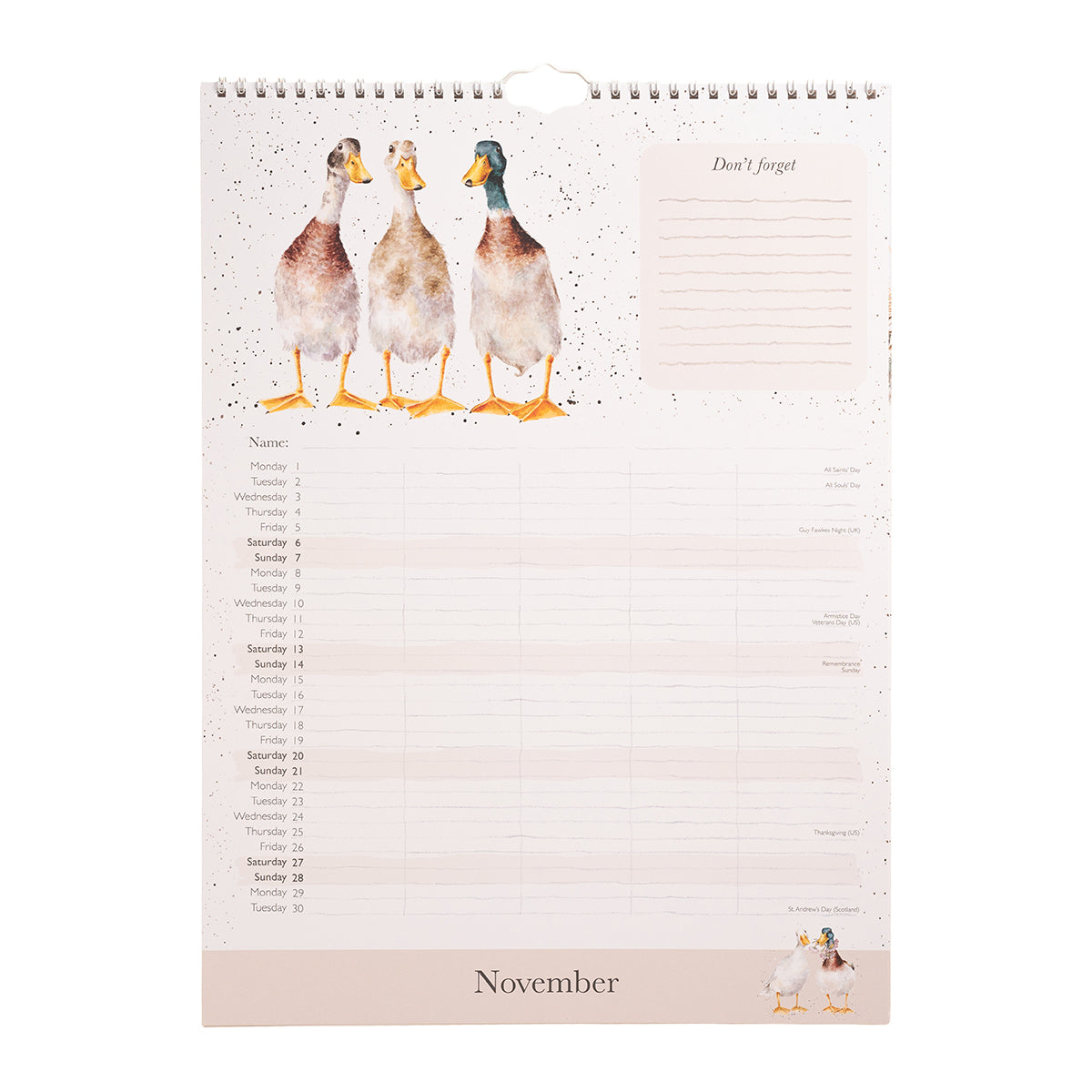 Wrendale Designs 2027 Calendar Organiser COUNTRY SET