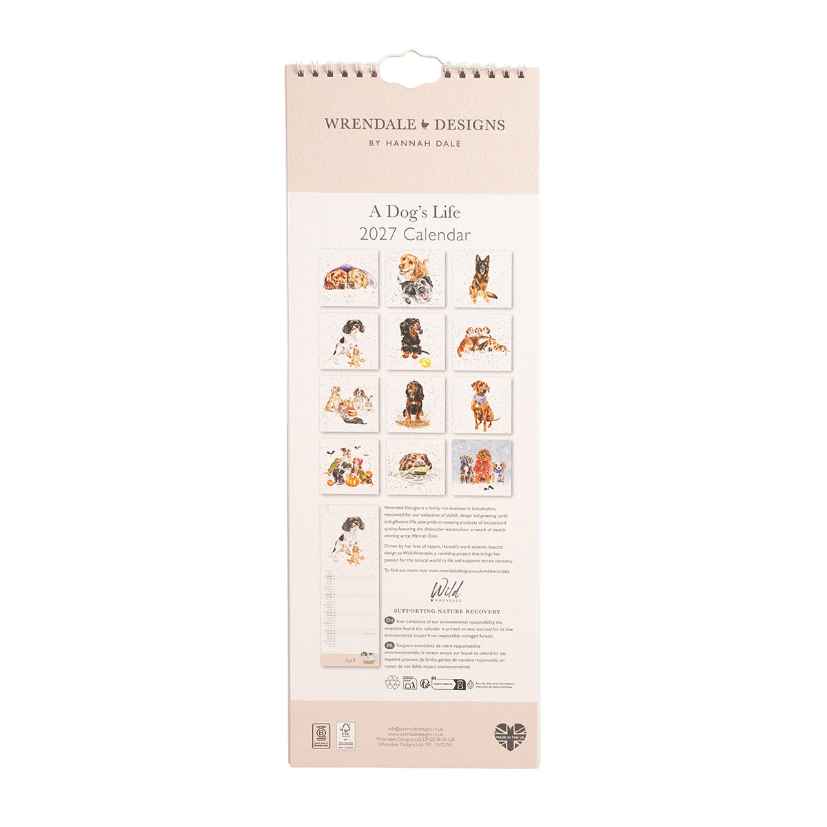 Wrendale Designs 2027 Calendar Slim A DOG'S LIFE