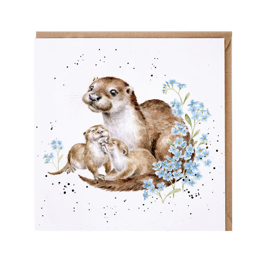 Wrendale Designs card Country Set OTTERLY ADORABLE otters