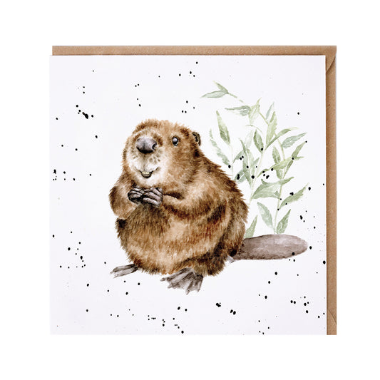 Wrendale Designs card Country Set THE ARBORIST beaver