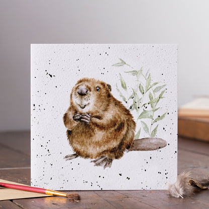 Wrendale Designs card Country Set THE ARBORIST beaver
