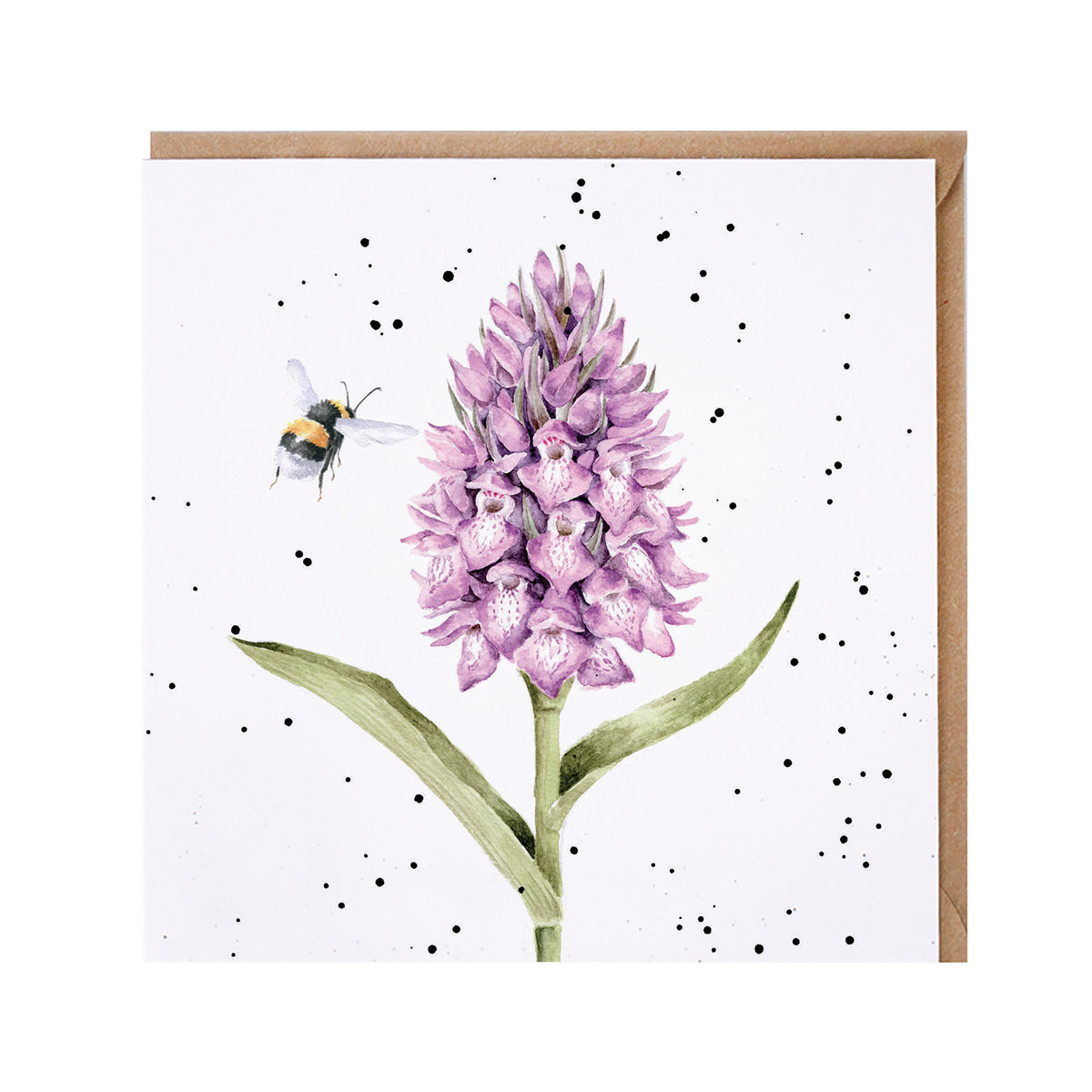 Wrendale Designs card Country Set MARSH ORCHID bee