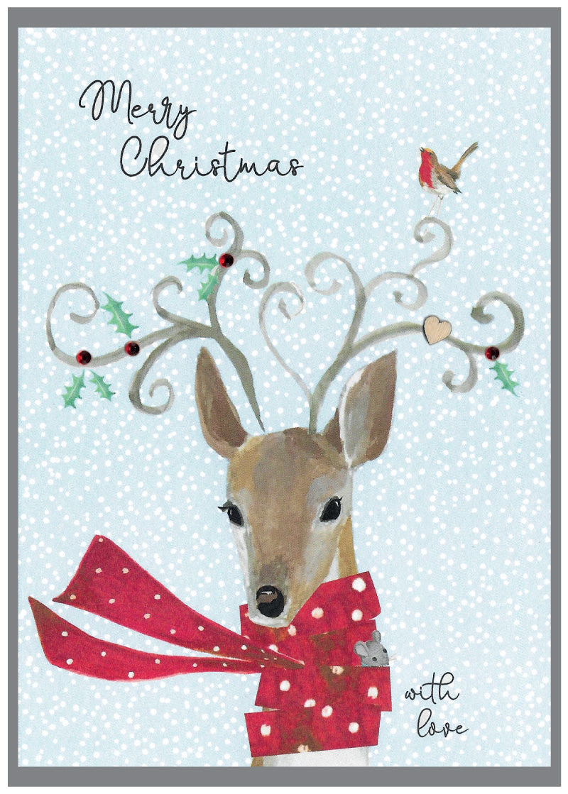 Cinnamon Aitch Christmas Card Cranberry Sauce DEER & ROBIN