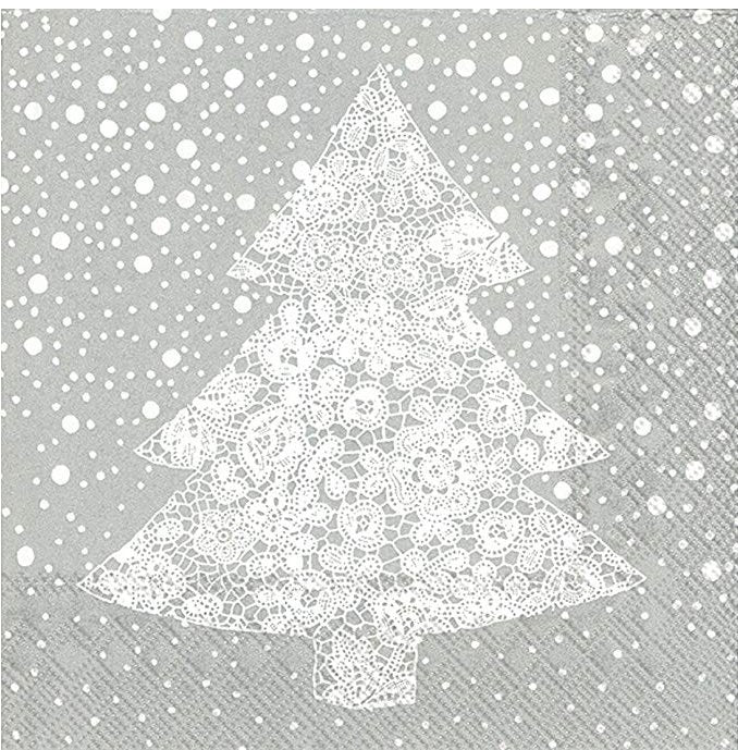 Christmas Napkins silver CHRISTMAS LACE