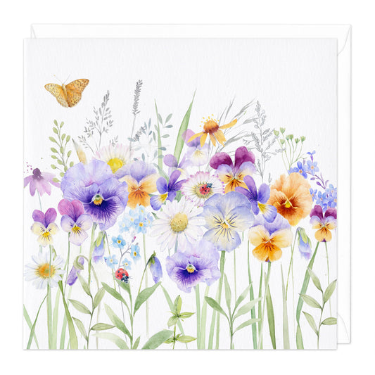 Any Occasion card PANSIES moth