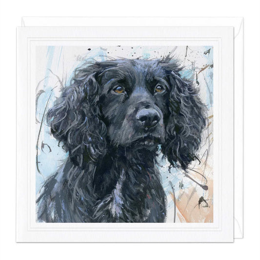 Any Occasion card COCKER SPANIEL black close-up