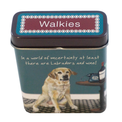 The Little Dog Laughed Treat Tin YELLOW LABRADOR wine
