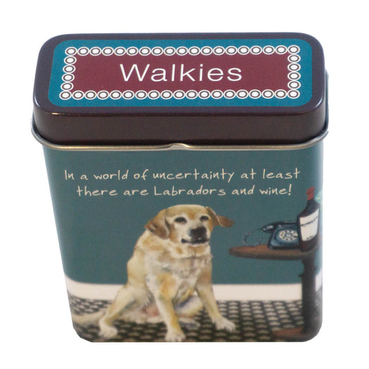 The Little Dog Laughed Treat Tin YELLOW LABRADOR wine