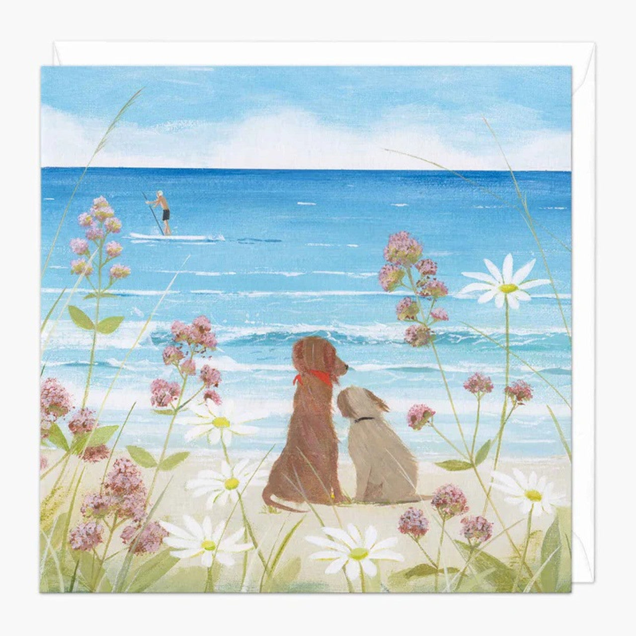 Whistlefish card OCEAN GAZING dogs paddlee boarder