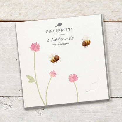 Ginger Betty Notecard Set BEES FLOWERS