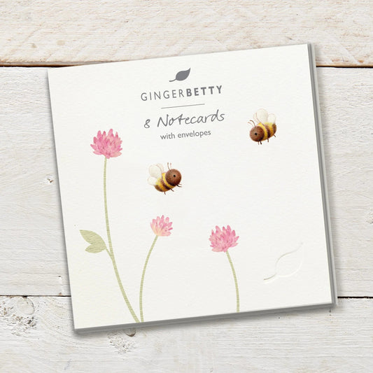 Ginger Betty Notecard Set BEES FLOWERS