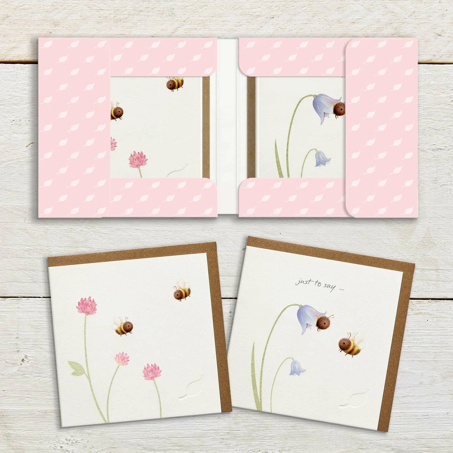 Ginger Betty Notecard Set BEES FLOWERS