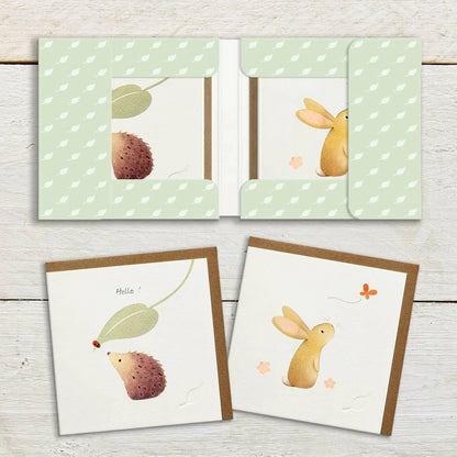 Ginger Betty Notecard Set HEDGEHOG RABBIT