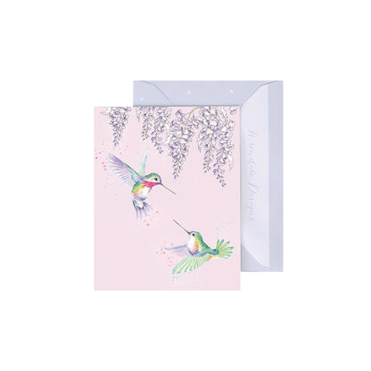 Wrendale Designs Mini card HUMMINGBIRDS Wisteria Wishes