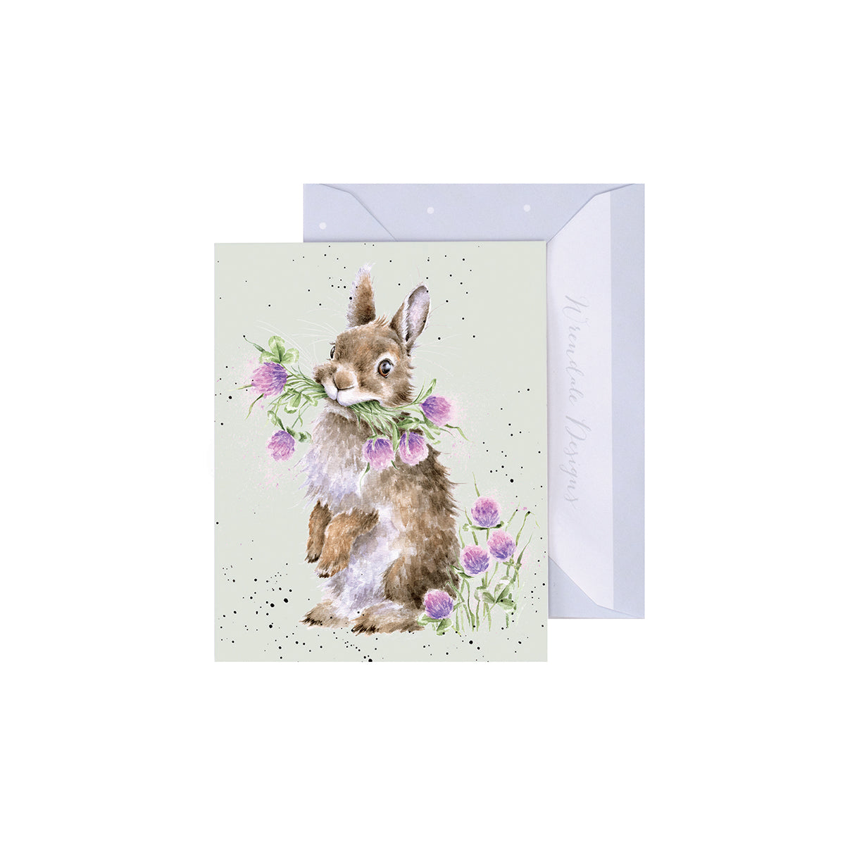 Wrendale Designs Mini card RABBIT Head Clover Heels