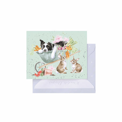 Wrendale Designs Mini card BORDER COLLIE Sleeping on the Job