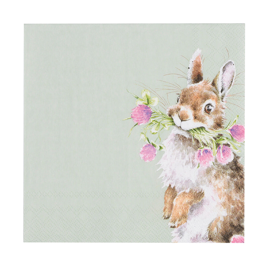 Wrendale Designs Napkins RABBIT clover