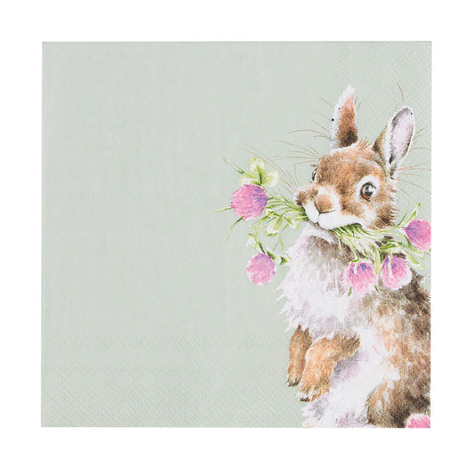 Wrendale Designs Napkins RABBIT clover