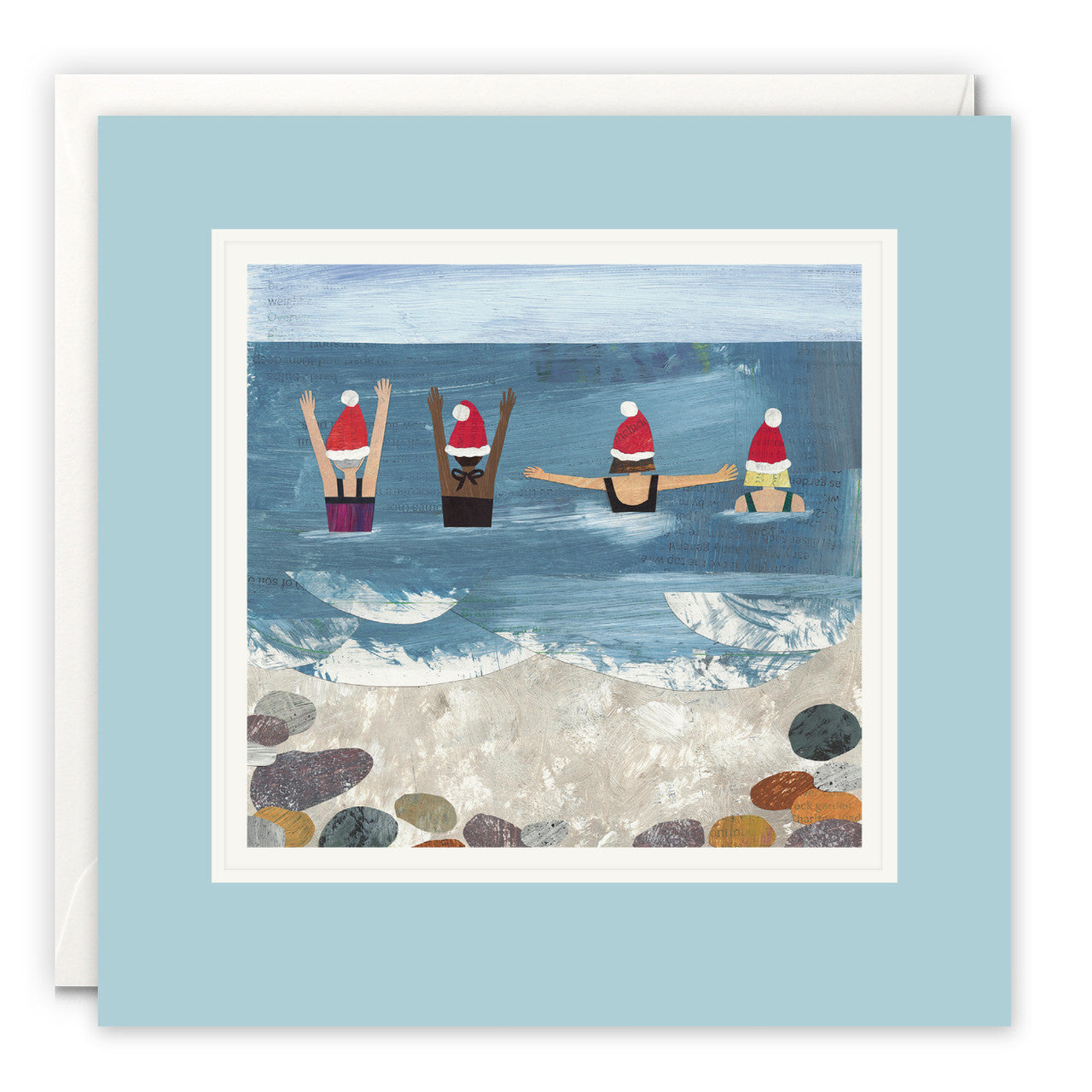 James Ellis Christmas card SEA SWIMMERS santa hats