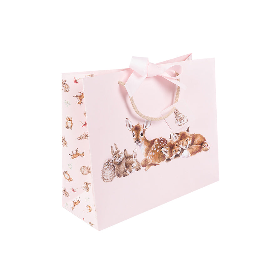 Wrendale Little Wren Gift Bag PINK WOODLAND