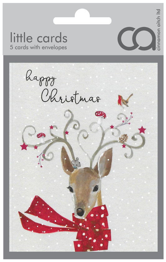 Cinnamon Aitch Christmas Pk-5 little Cards DEER