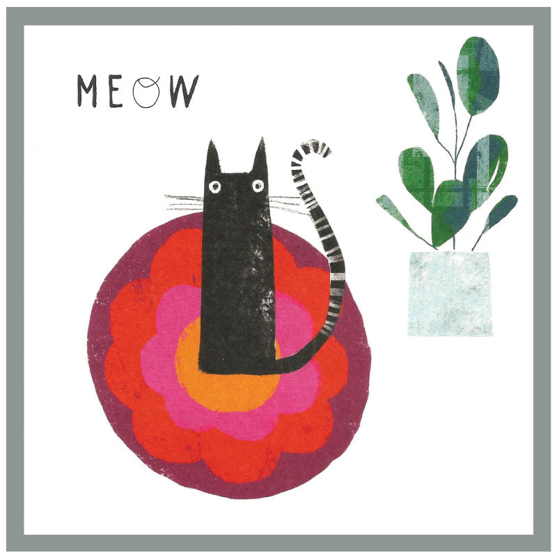 Cinnamon Aitch Margot Greeting Card Cat MEOW