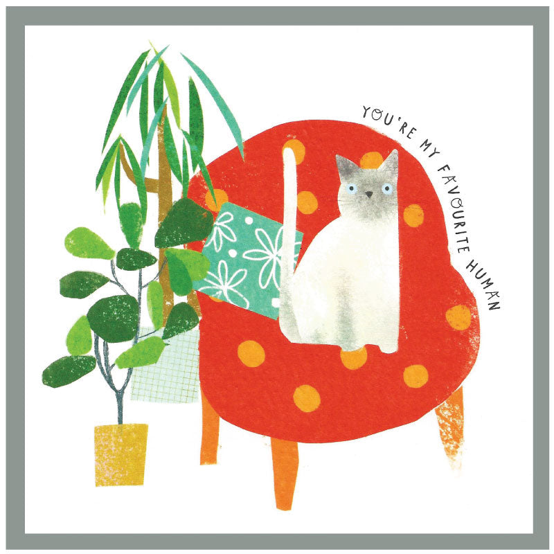 Cinnamon Aitch Margot Greeting Card Cat FAVOURITE HUMAN